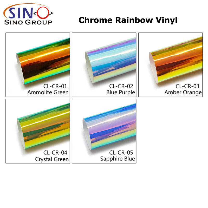 CL-CR Cromo holográfico de vinil para carro com arco-íris