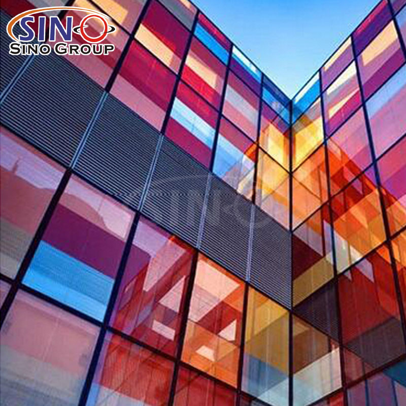 Film de verre teinté coloré décoratif pour bâtiment translucide