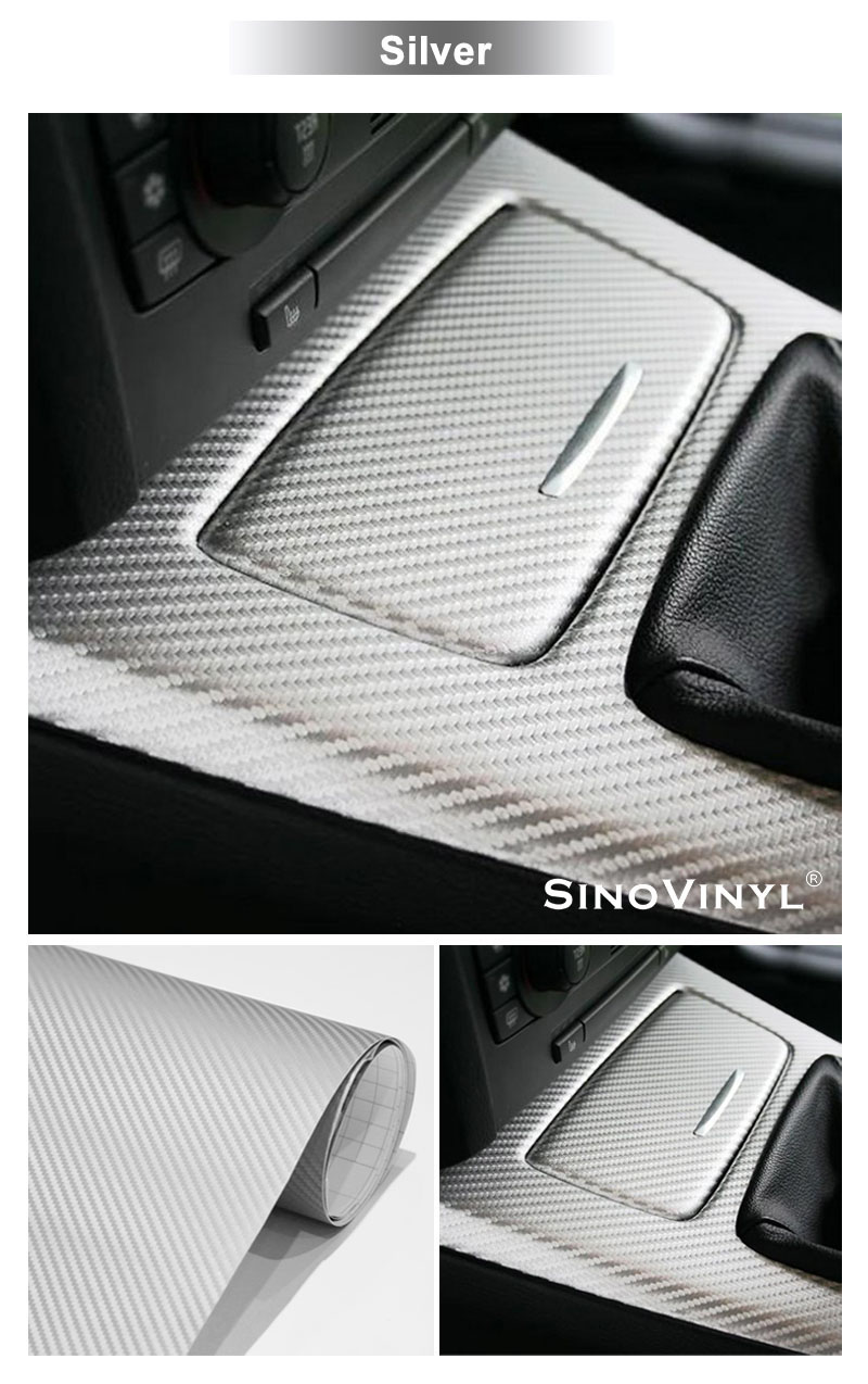  Adhesivo de vinilo autoadhesivo de fibra de carbono 3D CARLIKE CL-3DCF 