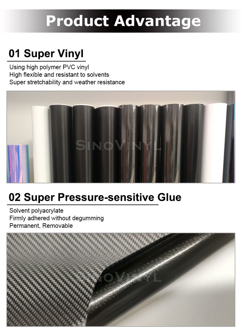 ELCM Carbon Fiber 6D Car Wrap Vinyl High Gloss DIY Waterproof Film for Motorcycles Computer Desk Tool box 300cm x 30cm 