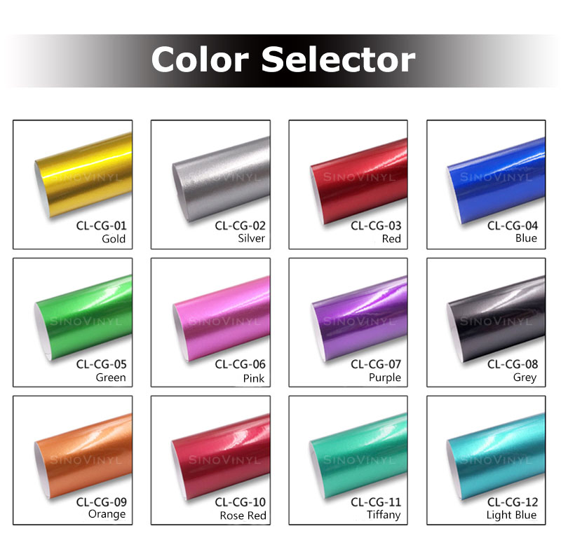 CARLIKE CL-CG Glossy Chrome Metallic Car Wrap Vinyl Film