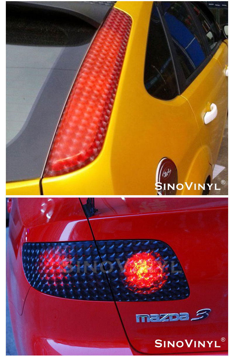 CARLIKE CL-HL-3D 3D Lente de Olhos de Gato Car Farol Tint Sticker Film