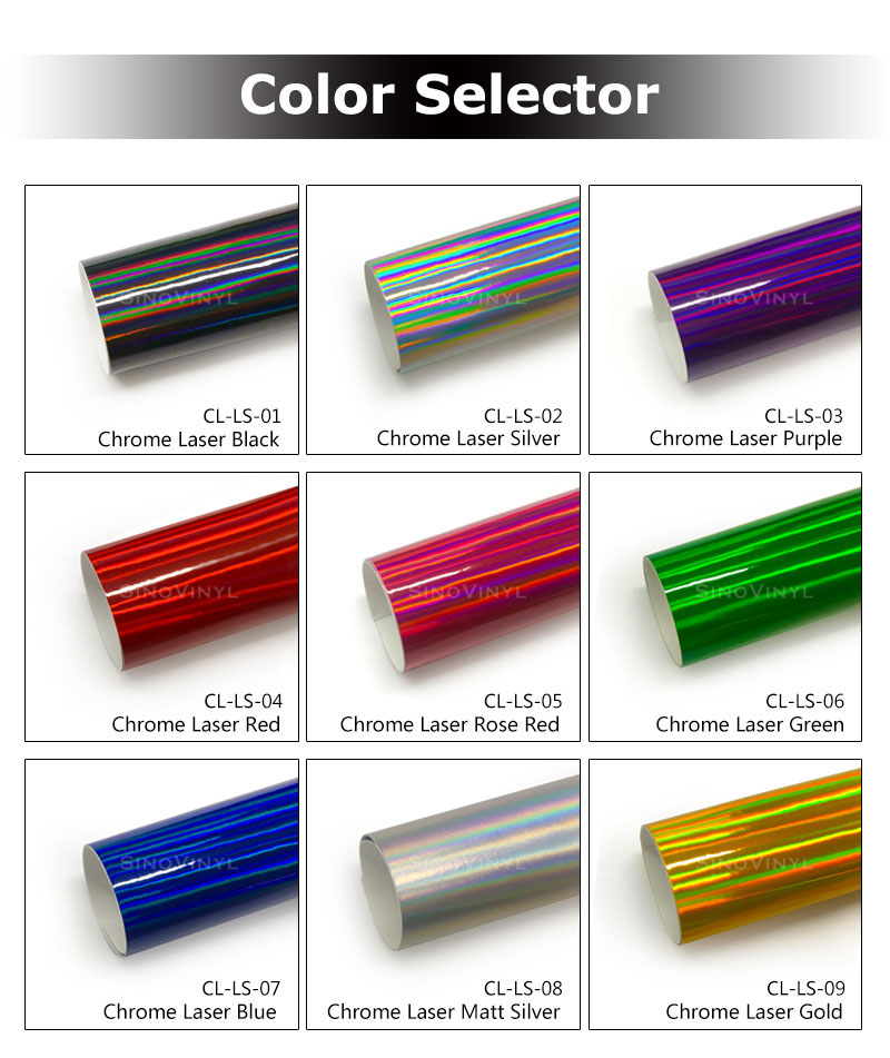 CARLIKE CL-LS Laser Chrome Holographic Rainbow Vinyl For Car Whole Body Wrapping