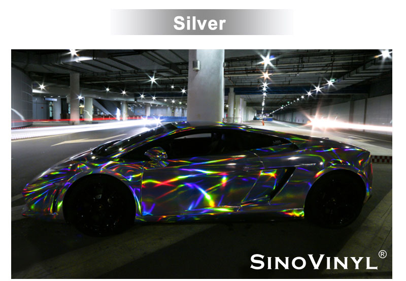 CARLIKE CL-LS Laser Chrome Holographic Rainbow Vinyl For Car Whole Body Wrapping