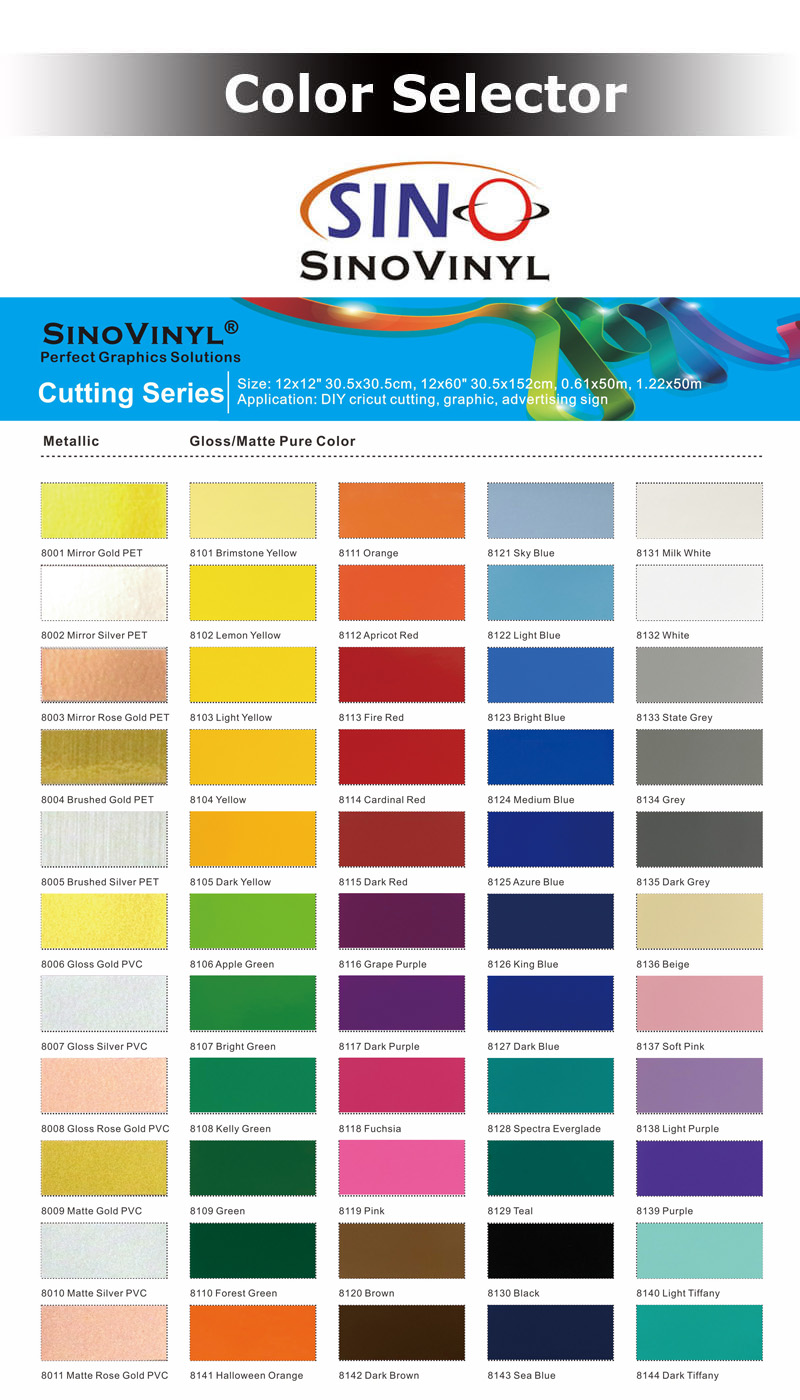 SINO Color PVC  Cutting Vinyl Roll Film