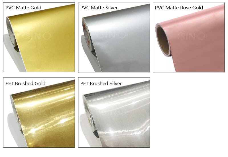 Chrome Metal PET PVC Gold Silver Color Cutting Vinyl Film