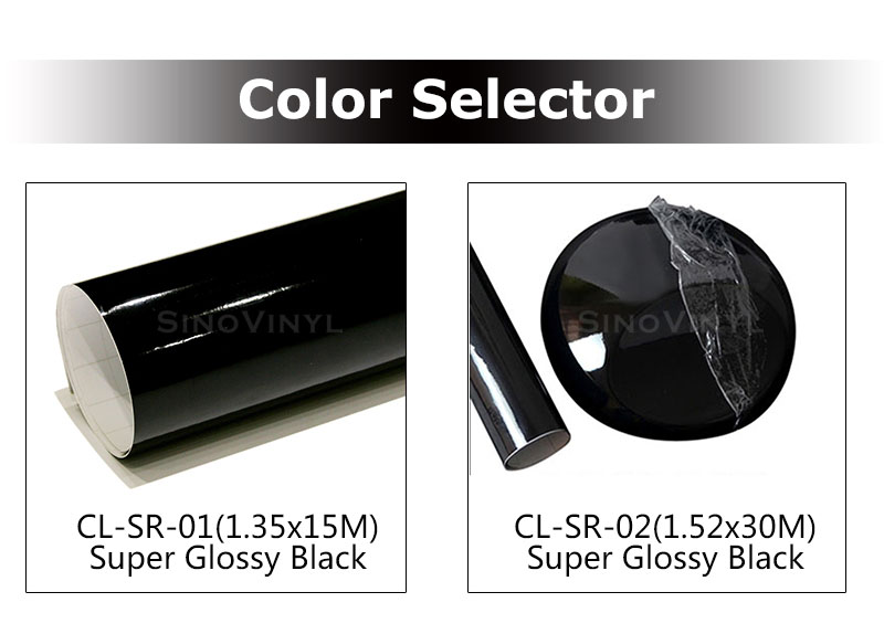 CARLIKE CL-SR Film vinyle noir super brillant pour toit ouvrant