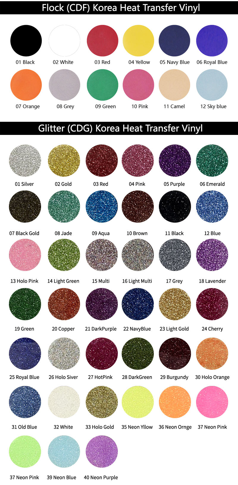 Korea Heat Transfer Vinyl PU PVC Glitter Metallic Flock Hologram HTV For T-shirt