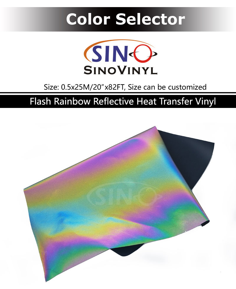 Arco iris flash Calor Reflector Vinilo Colorido HTV