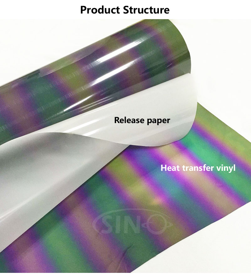 Rainbow Flash Reflective Heat Transfer Vinyl Colorful HTV