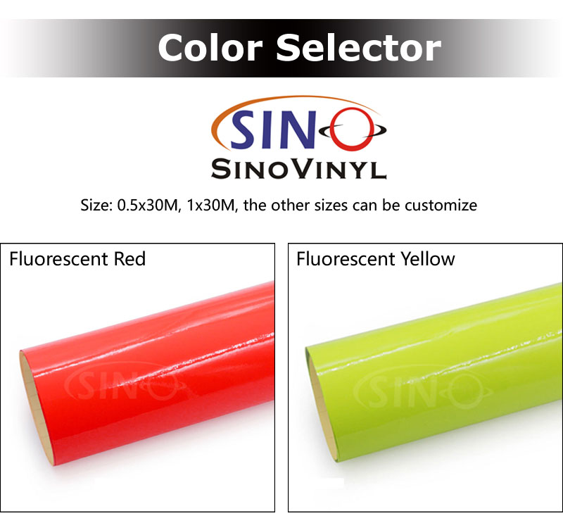 Película de vinilo autoadhesiva de color PVC fluorescente