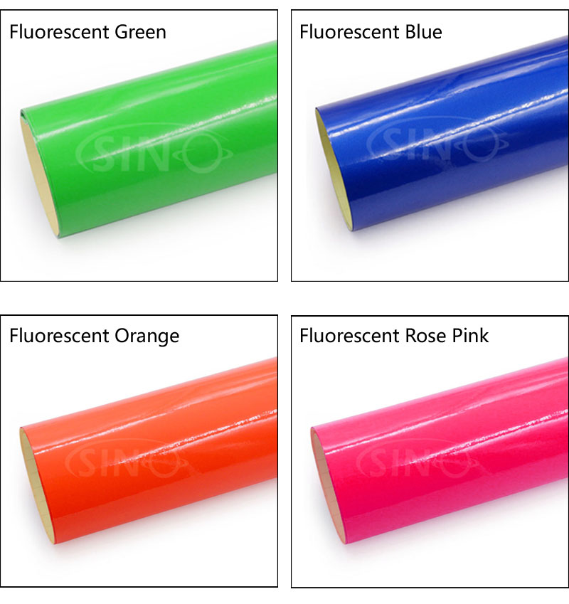 Película de vinilo autoadhesiva de color PVC fluorescente