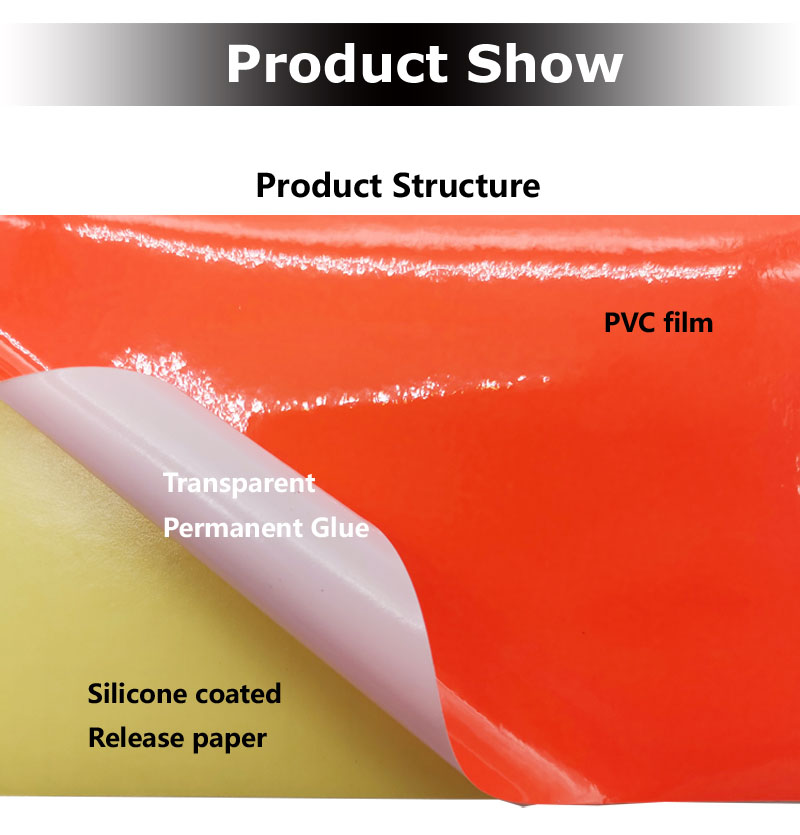 Film vinyle auto-adhésif couleur PVC fluorescent