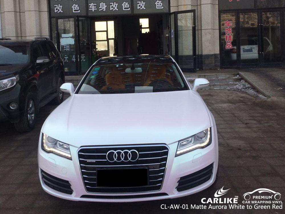 CARLIKE CL-AW-01 MATTE AURORA WHITE TO GREEN RED VINYL