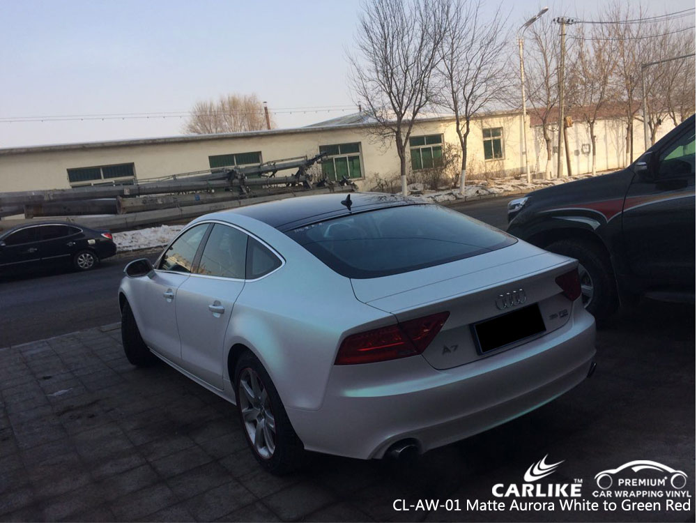 CARLIKE CL-AW-01 MATTE AURORA WHITE TO GREEN RED VINYL