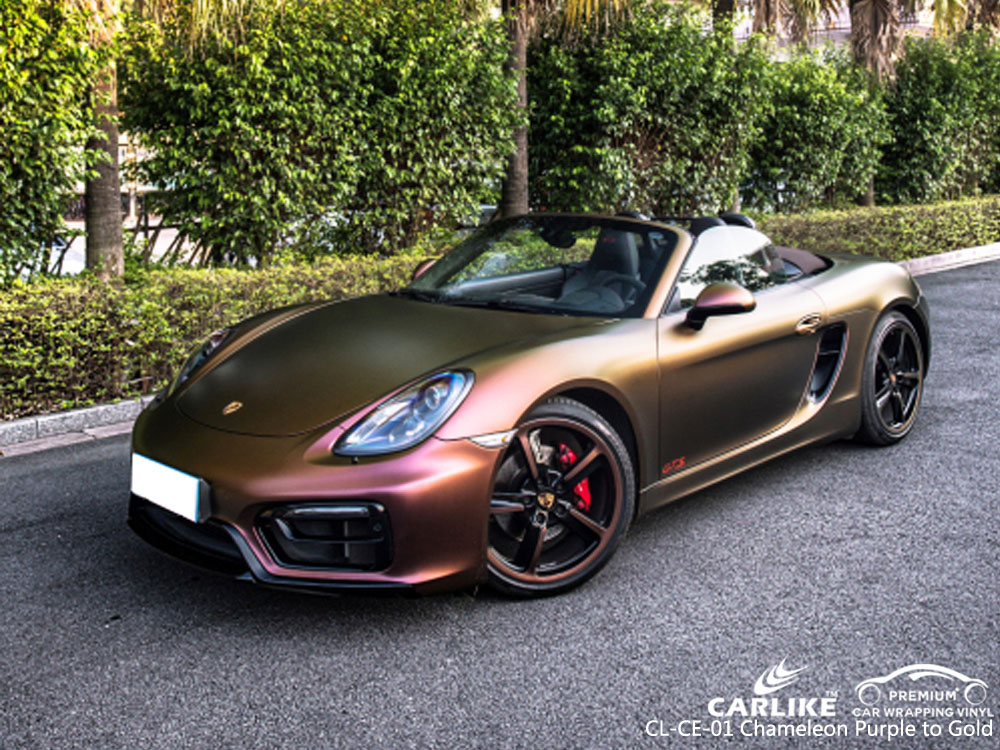 CARLIKE CL-CE-01 CHAMELEON PURPLE TO GOLD VINYL FOR PORSCHE