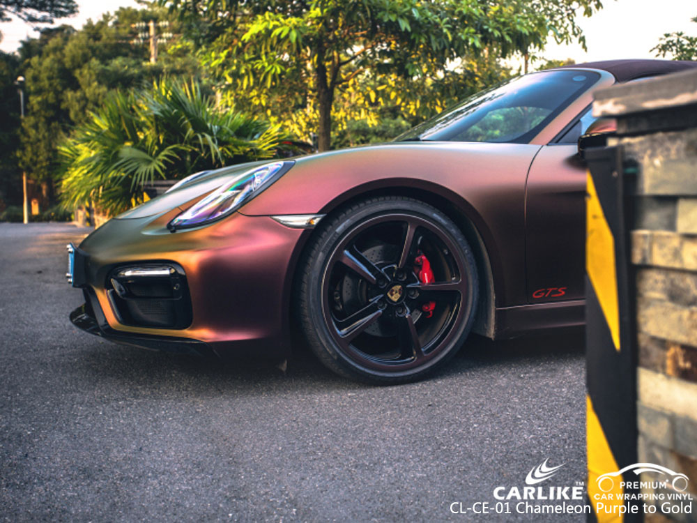 CARLIKE CL-CE-01 CHAMELEON PURPLE TO GOLD VINYL FOR PORSCHE