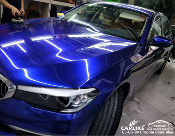 CL-CG-04 كروم لامع أزرق سيارة الفينيل التفاف لسيارات BMW
