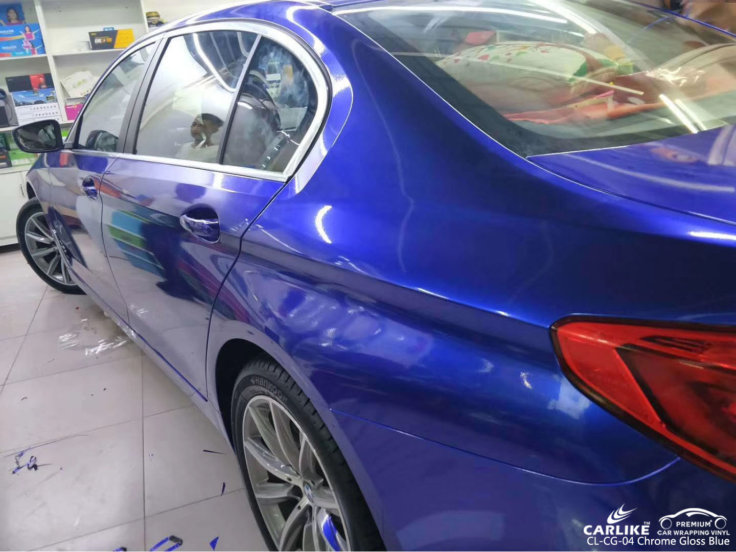 CARLIKE CL-CG-04 CHROME GLOSS BLUE CAR WRAPPING VINYL