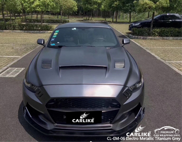 CL-EM-06 titanium grey matte electro metallic car vinyl for Ford Mustang