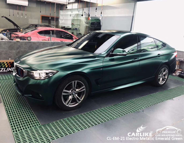 CL-EM-21 Vinyle d'enveloppe de voiture verte émeraude électro métallique pour BMW