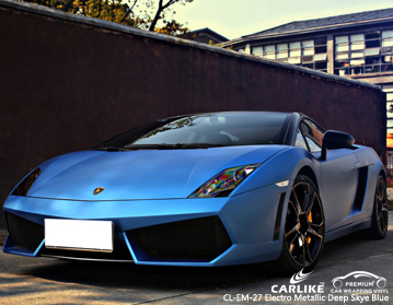 CL-EM-27 Vinyle d'enveloppe de voiture bleu ciel électro métallisé pour Lamborghini
