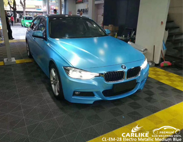 CL-EM-28 matte electro metallic medium blue car vinyl film for BMW Italy