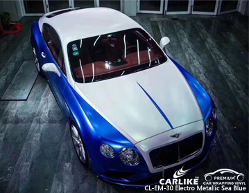 CL-EM-30 Electro metallic see blue vinyl auto wrap for BENTLEY