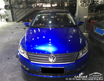 CARLIKE CL-GC-01 süper parlak şeker kral volkswagen için mavi araba sarma vinil