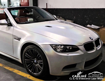 CL-IL-02 Iridescence laser white vinyl auto wrap on BMW