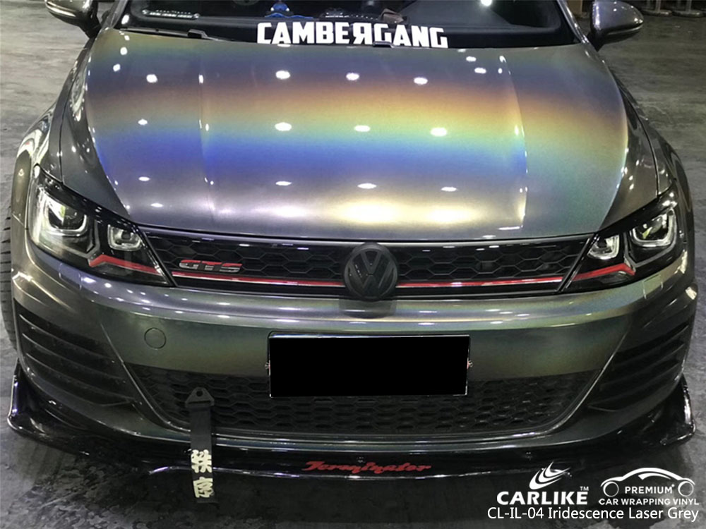 CARLIKE CL-IL-04 Vinilo auto iridiscente láser gris para Volkswagen