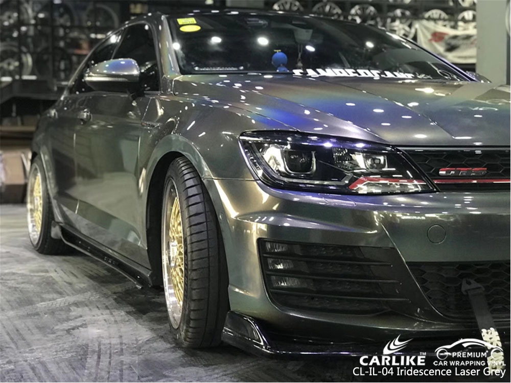 CARLIKE CL-IL-04 IRIDESCENCE LASER GREY CAR WRAP VINYL