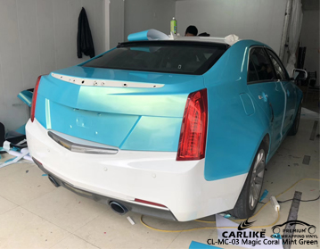 CL-MC-03 gloss magic coral mint green car vinyl wrap for CADILLAC