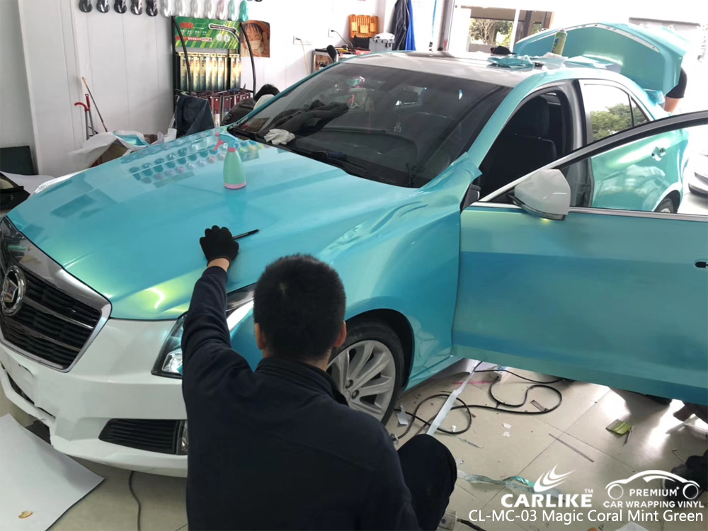 CARLIKE CL-MC-03 GLOSS MAGIC CORAL MINT GREEN CAR VINYL WRAP