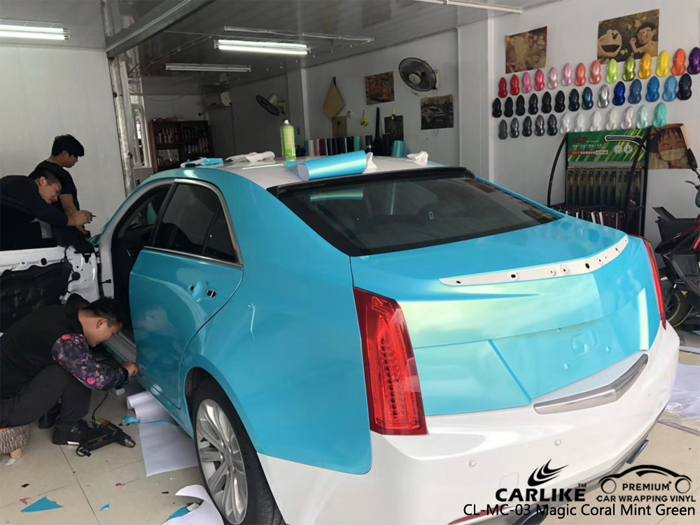 CARLIKE CL-MC-03 GLOSS MAGIC CORAL MINT GREEN CAR VINYL WRAP