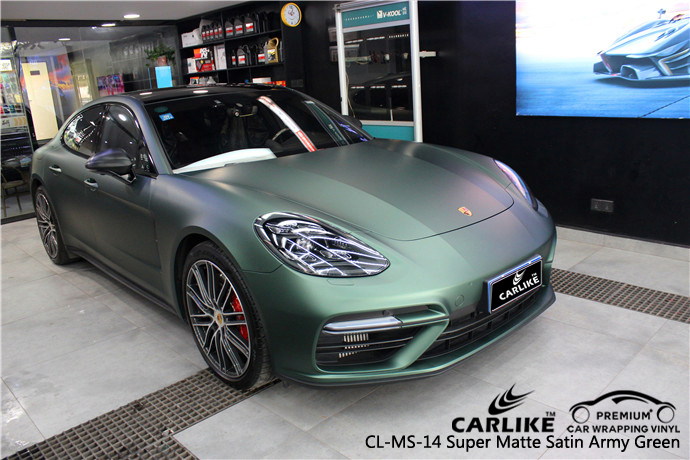 CARLIKE CL-MS-14 Super mate satinado verde del ejército para Porsche