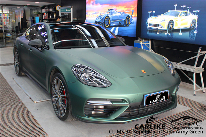 Cl Ms 14 Super Matte Satin Army Green For Porsche Sino Vinyl
