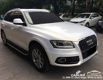 CL-MW-01 magic chameleon gloss white to gold vinyl wrap for Audi Vietnam