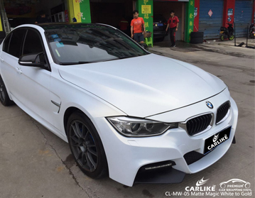 CARLIKE CL-MW-05 camaleão mágica branco fosco para vinil de ouro para bmw