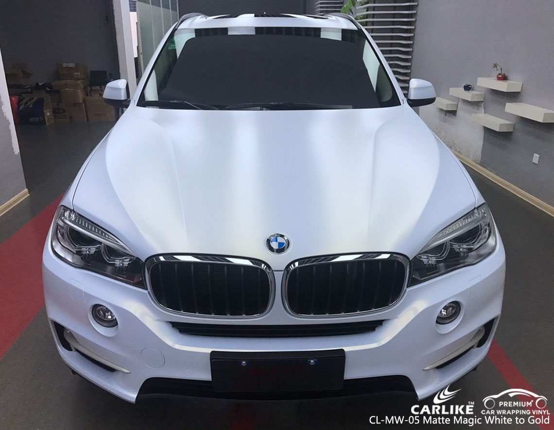 CARLIKE CL-MW-05 MAGIC CHAMELEON MATTE WHITE TO GOLD VINYL FOR BMW