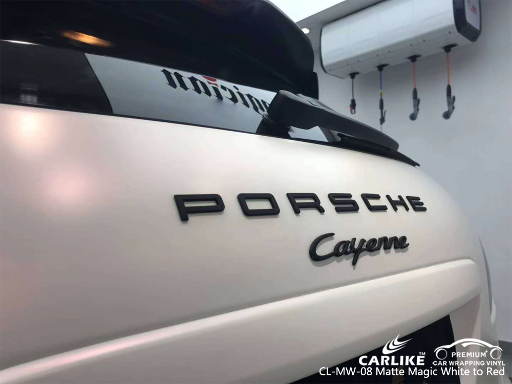 CARLIKE CL-MW-08 Vinilo autoadhesivo mate magic white to red para Porsche