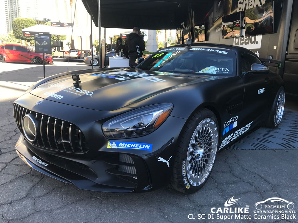 CARLIKE CL-SC-01 SUPER MATTE CARAMICS BLACK CAR WRAP VINYL