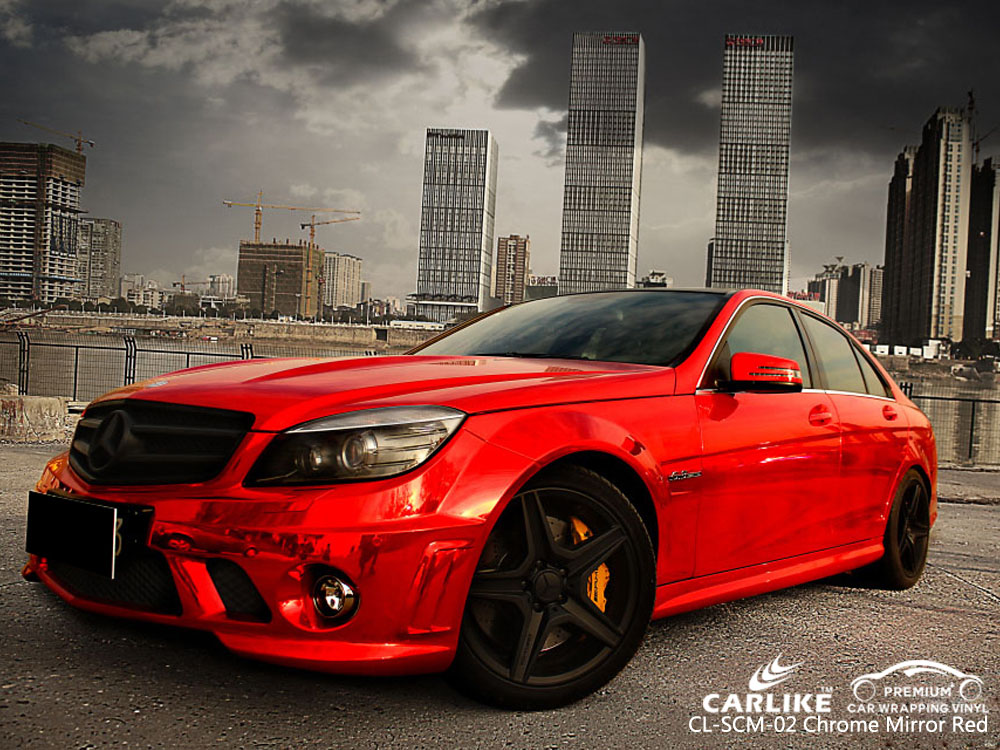 CARLIKE CL-SCM-02 CHROME MIRROR RED CAR WRAP VINYL