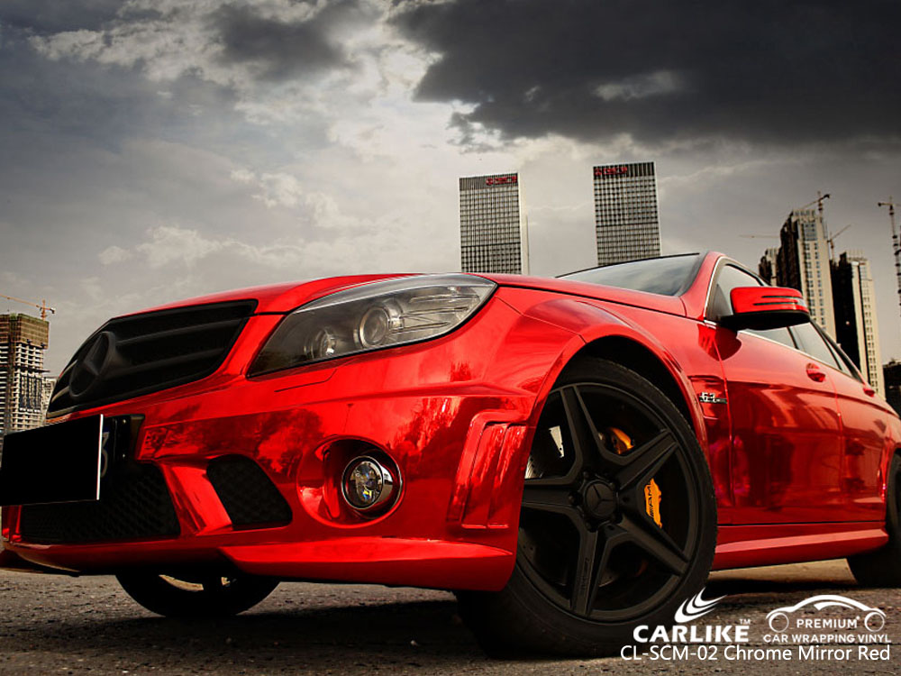 CARLIKE CL-SCM-02 CHROME MIRROR RED CAR WRAP VINYL
