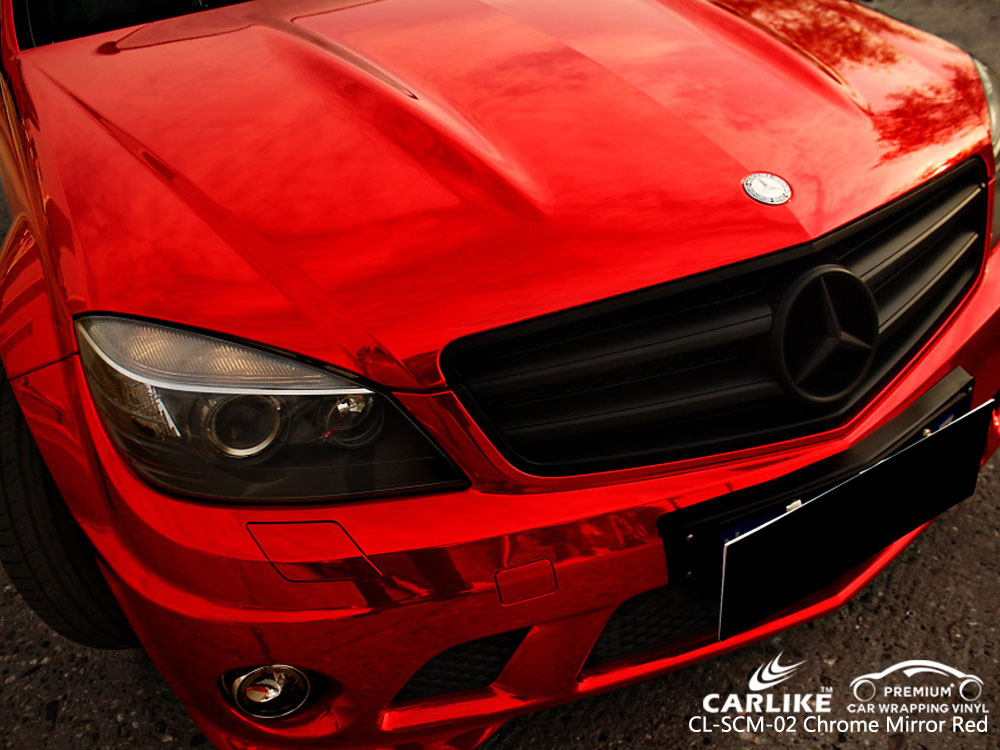 CARLIKE CL-SCM-02 CHROME MIRROR RED CAR WRAP VINYL