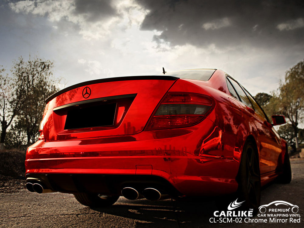 CARLIKE CL-SCM-02 CHROME MIRROR RED CAR WRAP VINYL