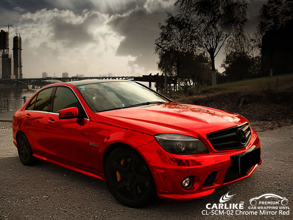 CARLIKE CL-SCM-02 CHROME MIRROR RED CAR WRAP VINYL