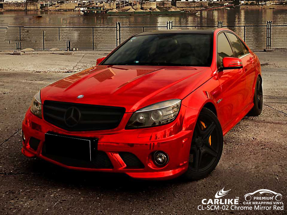 CARLIKE CL-SCM-02 CHROME MIRROR RED CAR WRAP VINYL