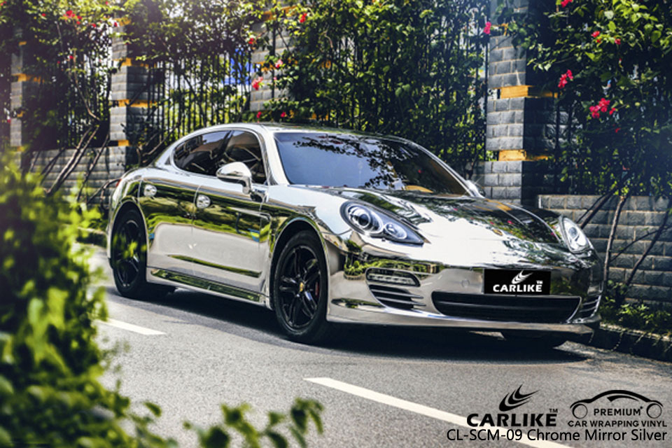 CARLIKE CL-SCM-09 CHROME MIRROR SILVER VINYL FOR PORSCHE