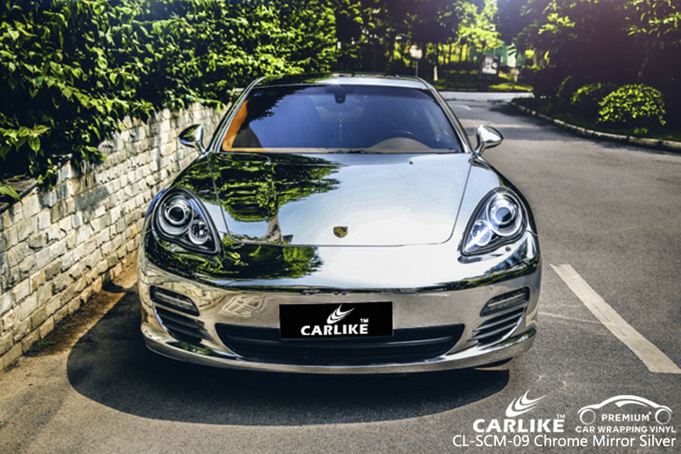 CARLIKE CL-SCM-09 CHROME MIRROR SILVER VINYL FOR PORSCHE